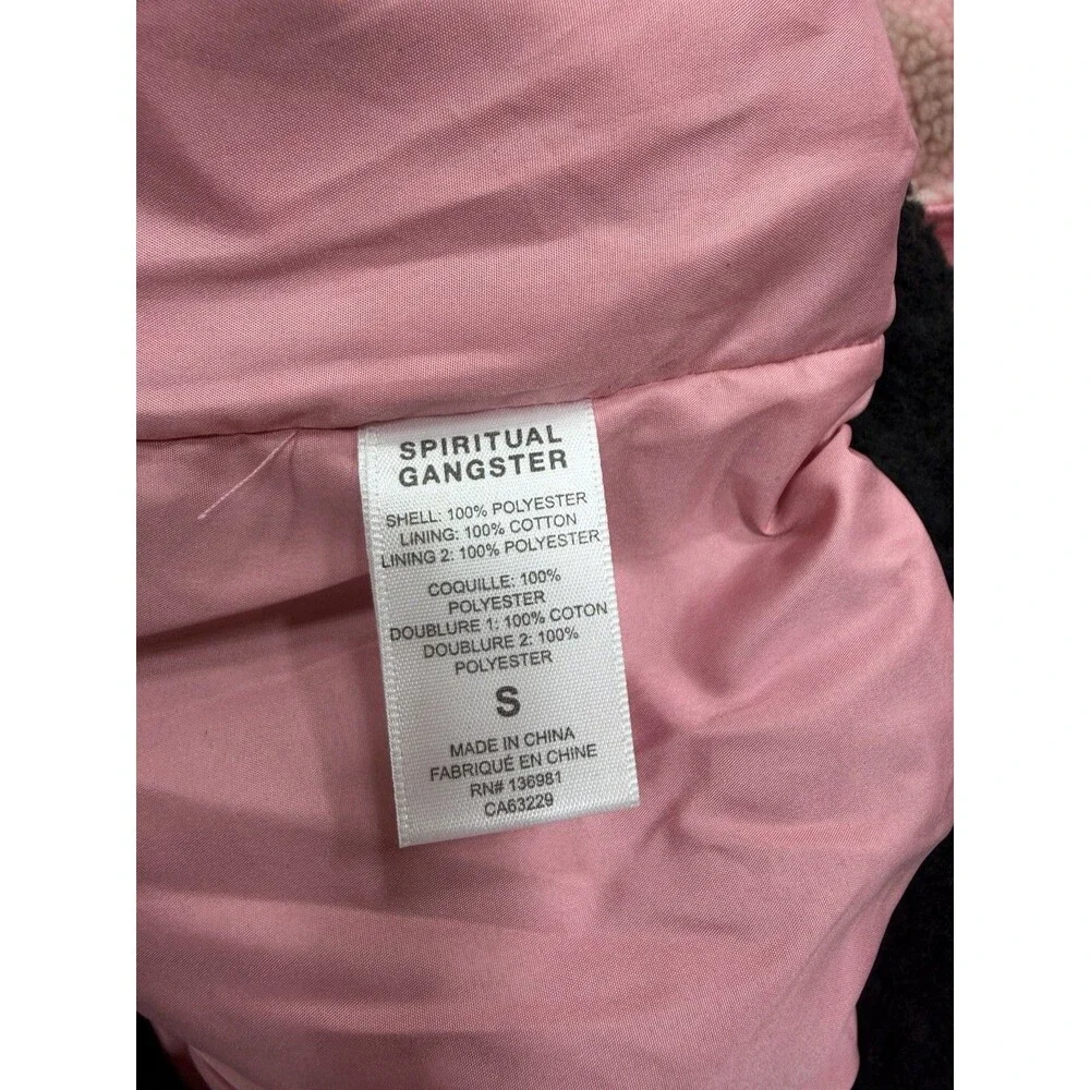 Anthropologie Spiritual Gangster Jacket Pink Amari Sherpa Fleece Cozy Small NWT
